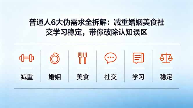 （18724期）付费文章：普通人6大伪需求全拆解：减重婚姻美食社交学习稳定，带你破除认知误区汇创网-网创项目_汇创网_中创网_福缘网_冒泡网_网创项目平台汇创网
