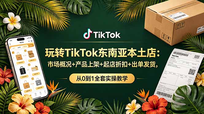 （19045期）玩转TikTok东南亚本土店：市场概况+产品上架+起店折扣+出单发货，从0到1全套实操教学汇创网-网创项目_汇创网_中创网_福缘网_冒泡网_网创项目平台汇创网