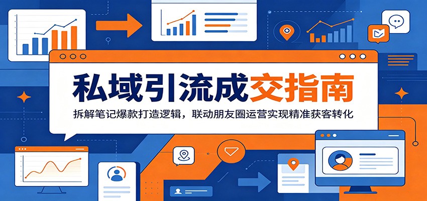 私域引流成交指南：拆解笔记爆款打造逻辑，联动朋友圈运营实现精准获客转化汇创网-网创项目_汇创网_中创网_福缘网_冒泡网_网创项目平台汇创网