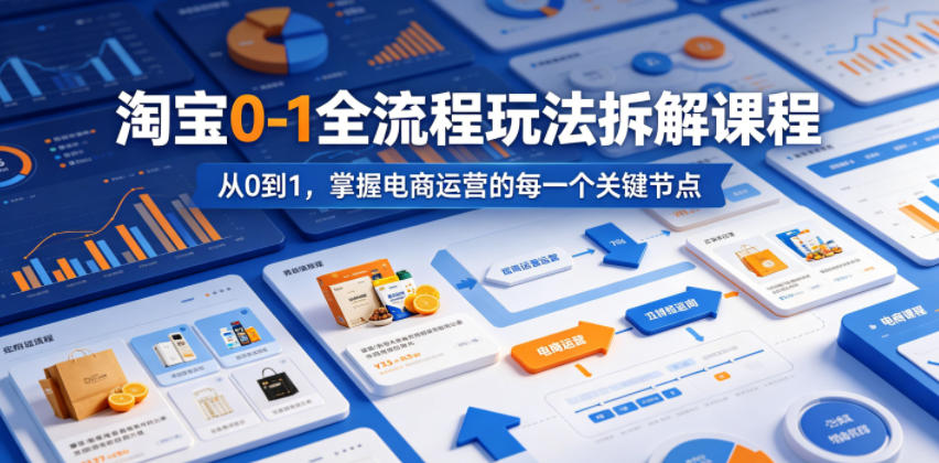 淘宝0-1全流程玩法拆解课程，从0到1，掌握电商运营的每一个关键节点汇创网-网创项目_汇创网_中创网_福缘网_冒泡网_网创项目平台汇创网