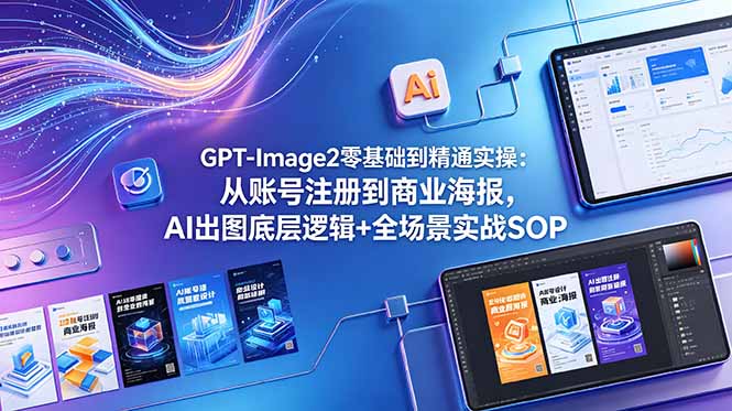 （18835期）GPT-Image2零基础到精通实操：从账号注册到商业海报，AI出图底层逻辑+全场景实战SOP汇创网-网创项目_汇创网_中创网_福缘网_冒泡网_网创项目平台汇创网