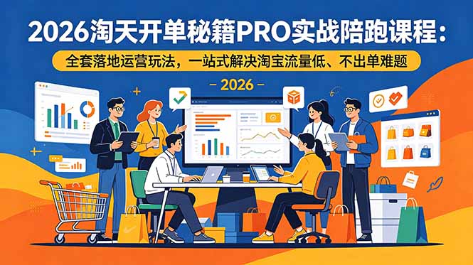 （18844期）2026淘天开单秘籍PRO实战陪跑课程：全套落地运营玩法，一站式解决淘宝流量低、不出单难题汇创网-网创项目_汇创网_中创网_福缘网_冒泡网_网创项目平台汇创网