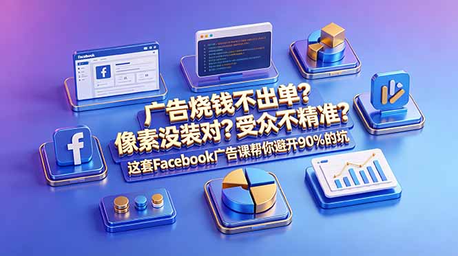 （18850期）广告烧钱不出单？像素没装对？受众不精准？这套Facebook广告课帮你避开90%的坑-原创双语字幕汇创网-网创项目_汇创网_中创网_福缘网_冒泡网_网创项目平台汇创网