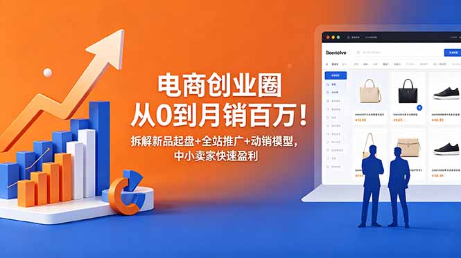 （18831期）电商创业圈从0到月销百万！拆解新品起盘+全站推广+动销模型，中小卖家快速盈利汇创网-网创项目_汇创网_中创网_福缘网_冒泡网_网创项目平台汇创网