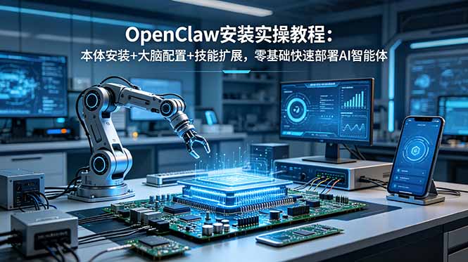 （18982期）OpenClaw安装实操教程：本体安装+大脑配置+技能扩展，零基础快速部署AI智能体汇创网-网创项目_汇创网_中创网_福缘网_冒泡网_网创项目平台汇创网