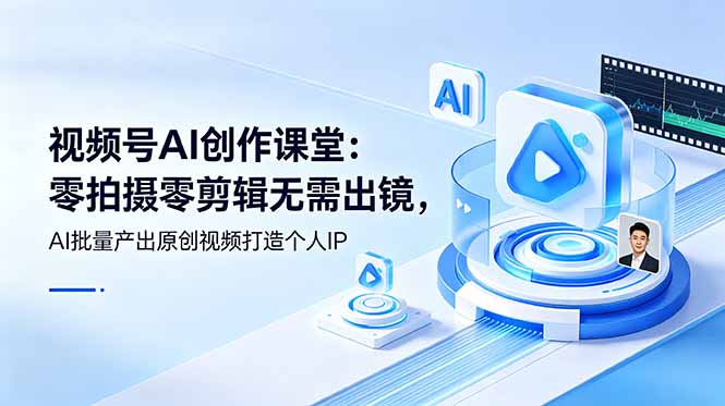 （19049期）视频号AI创作课堂：零拍摄零剪辑无需出镜，AI批量产出原创视频打造个人IP汇创网-网创项目_汇创网_中创网_福缘网_冒泡网_网创项目平台汇创网