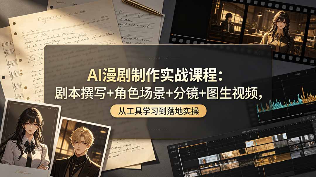（19020期）AI漫剧制作实战课程：剧本撰写+角色场景+分镜+图生视频，从工具学习到落地实操汇创网-网创项目_汇创网_中创网_福缘网_冒泡网_网创项目平台汇创网