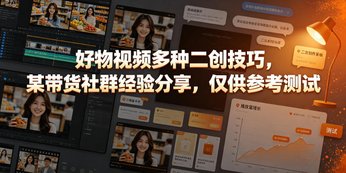 好物视频多种二创技巧，某带货社群经验分享，仅供参考测试汇创网-网创项目_汇创网_中创网_福缘网_冒泡网_网创项目平台汇创网