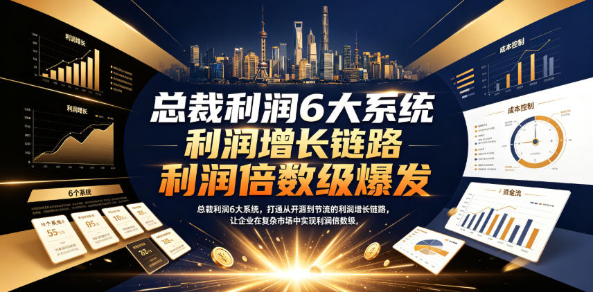 总裁利润6大系统，打通从开源到节流的利润增长链路，让企业在复杂市场中实现利润倍数级爆发汇创网-网创项目_汇创网_中创网_福缘网_冒泡网_网创项目平台汇创网