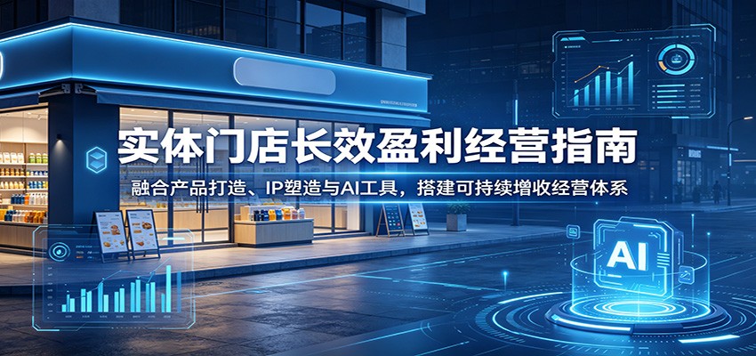 实体门店长效盈利经营指南:融合产品打造、IP塑造与AI工具,搭建可持续增收经营体系汇创网-网创项目_汇创网_中创网_福缘网_冒泡网_网创项目平台汇创网