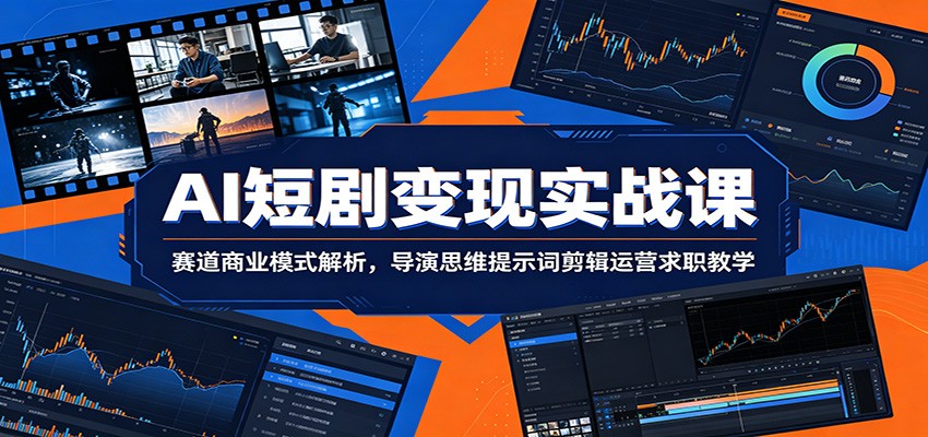 AI短剧变现实战课：赛道商业模式解析，导演思维提示词剪辑运营求职教学汇创网-网创项目_汇创网_中创网_福缘网_冒泡网_网创项目平台汇创网
