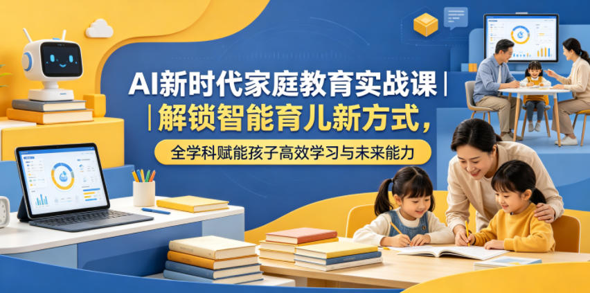 AI新时代家庭教育实战课｜解锁智能育儿新方式，全学科赋能孩子高效学习与未来能力汇创网-网创项目_汇创网_中创网_福缘网_冒泡网_网创项目平台汇创网