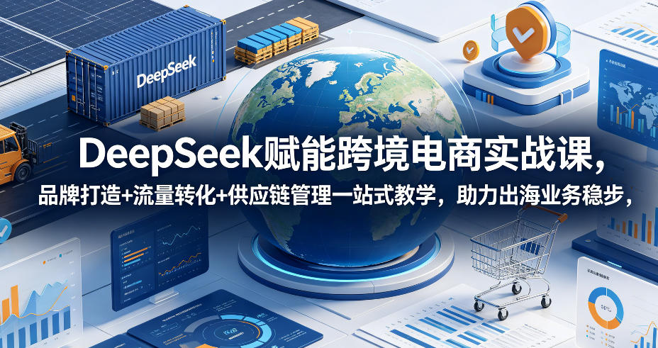 DeepSeek赋能跨境电商实战课，品牌打造+流量转化+供应链管理一站式教学，助力出海业务稳步发展汇创网-网创项目_汇创网_中创网_福缘网_冒泡网_网创项目平台汇创网