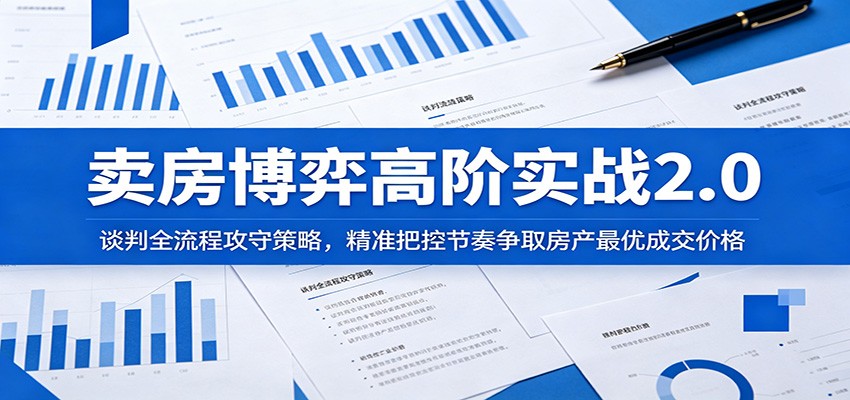 卖房博弈高阶实战2.0:谈判全流程攻守策略,精准把控节奏争取房产最优成交价格汇创网-网创项目_汇创网_中创网_福缘网_冒泡网_网创项目平台汇创网