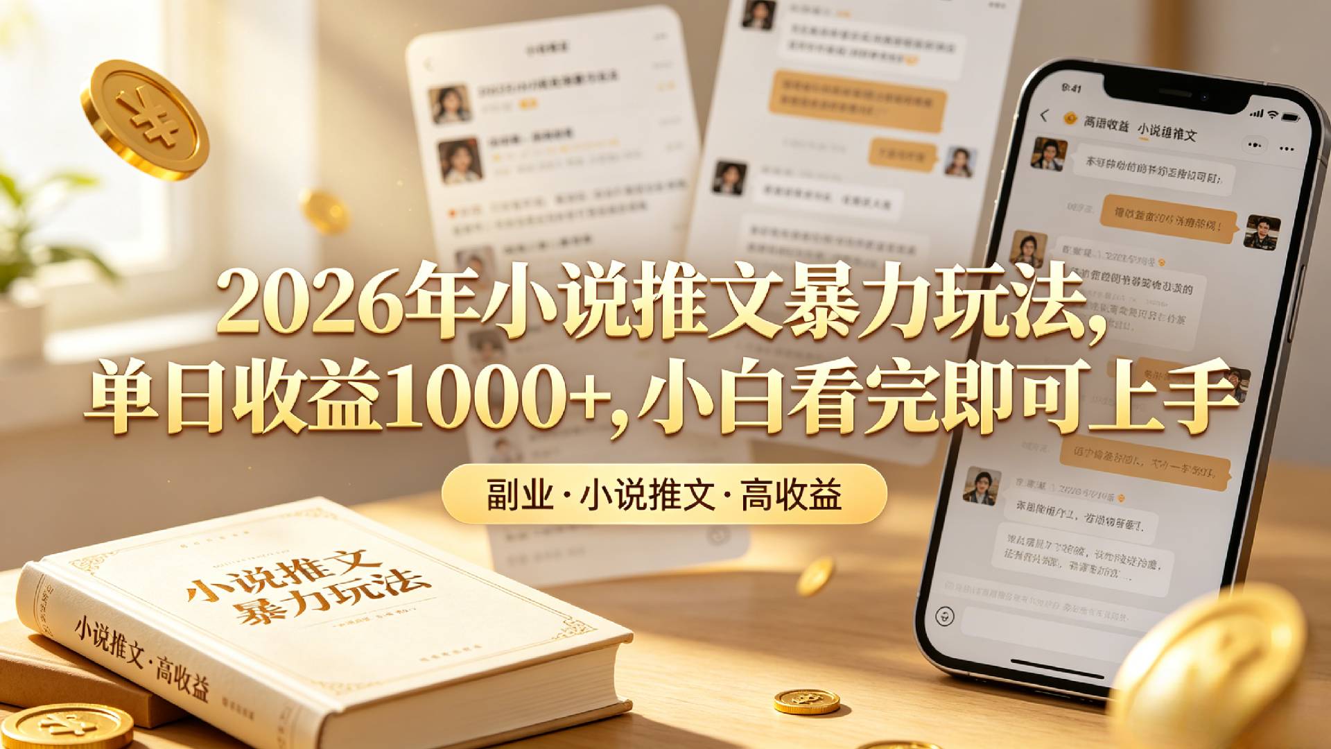 2026年小说推文暴力玩法,单日收益1000+,小白看完即可上手汇创网-网创项目_汇创网_中创网_福缘网_冒泡网_网创项目平台汇创网