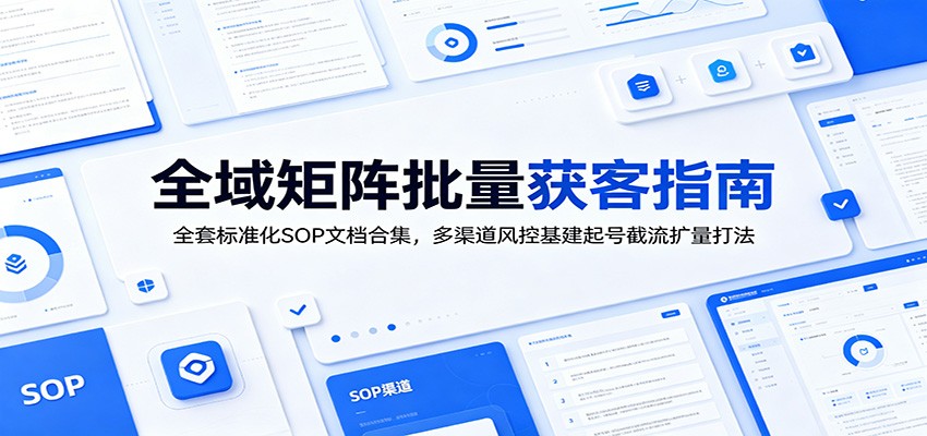 全域矩阵批量获客指南：全套标准化SOP文档合集，多渠道风控基建起号截流扩量打法汇创网-网创项目_汇创网_中创网_福缘网_冒泡网_网创项目平台汇创网