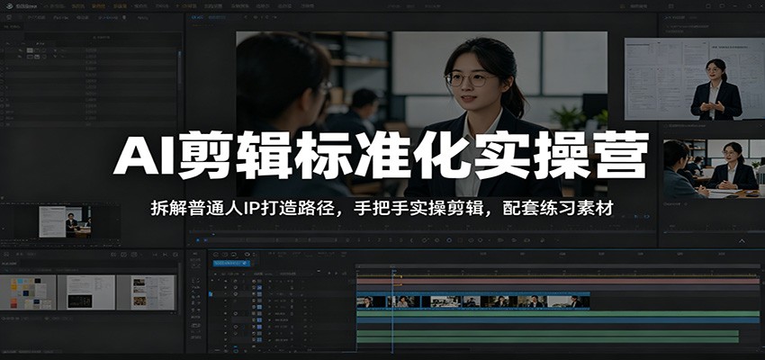 AI剪辑标准化实操营：拆解普通人IP打造路径，手把手实操剪辑，配套练习素材汇创网-网创项目_汇创网_中创网_福缘网_冒泡网_网创项目平台汇创网