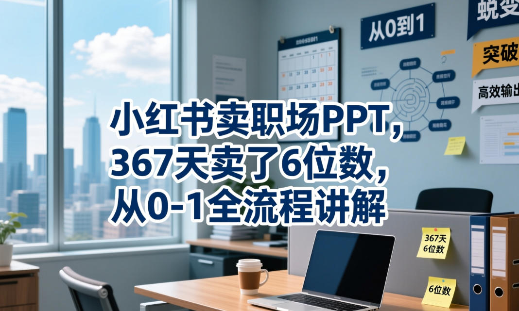 小红书卖职场PPT,367天卖了6位数,从0-1全流程讲解汇创网-网创项目_汇创网_中创网_福缘网_冒泡网_网创项目平台汇创网