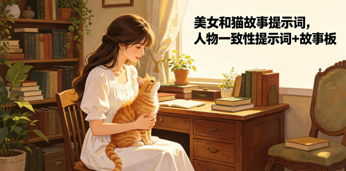 美女和猫故事提示词,人物一致性提示词+故事板汇创网-网创项目_汇创网_中创网_福缘网_冒泡网_网创项目平台汇创网