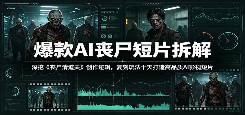 爆款AI丧尸短片拆解：深挖《丧尸清道夫》创作逻辑，复刻玩法快速打造高品质AI影视短片汇创网-网创项目_汇创网_中创网_福缘网_冒泡网_网创项目平台汇创网