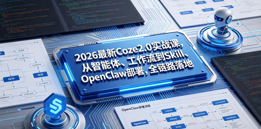 2026最新Coze2.0实战课，从智能体、工作流到Skill、OpenClaw部署，全链路落地汇创网-网创项目_汇创网_中创网_福缘网_冒泡网_网创项目平台汇创网