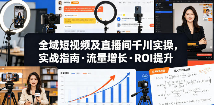 全域短视频及直播间千川实操,实战指南·流量增长·ROI提升(更新)汇创网-网创项目_汇创网_中创网_福缘网_冒泡网_网创项目平台汇创网