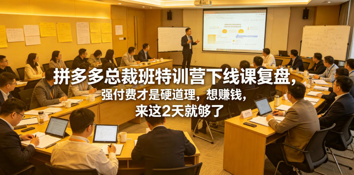 拼多多总裁班特训营下线课复盘,强付费才是硬道理,想賺钱,来这2天就够了汇创网-网创项目_汇创网_中创网_福缘网_冒泡网_网创项目平台汇创网
