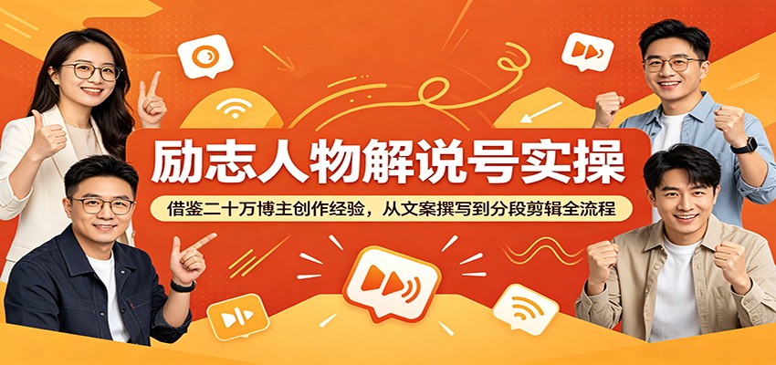 励志人物解说号实操：借鉴二十万博主创作经验，从文案撰写到分段剪辑全流程汇创网-网创项目_汇创网_中创网_福缘网_冒泡网_网创项目平台汇创网