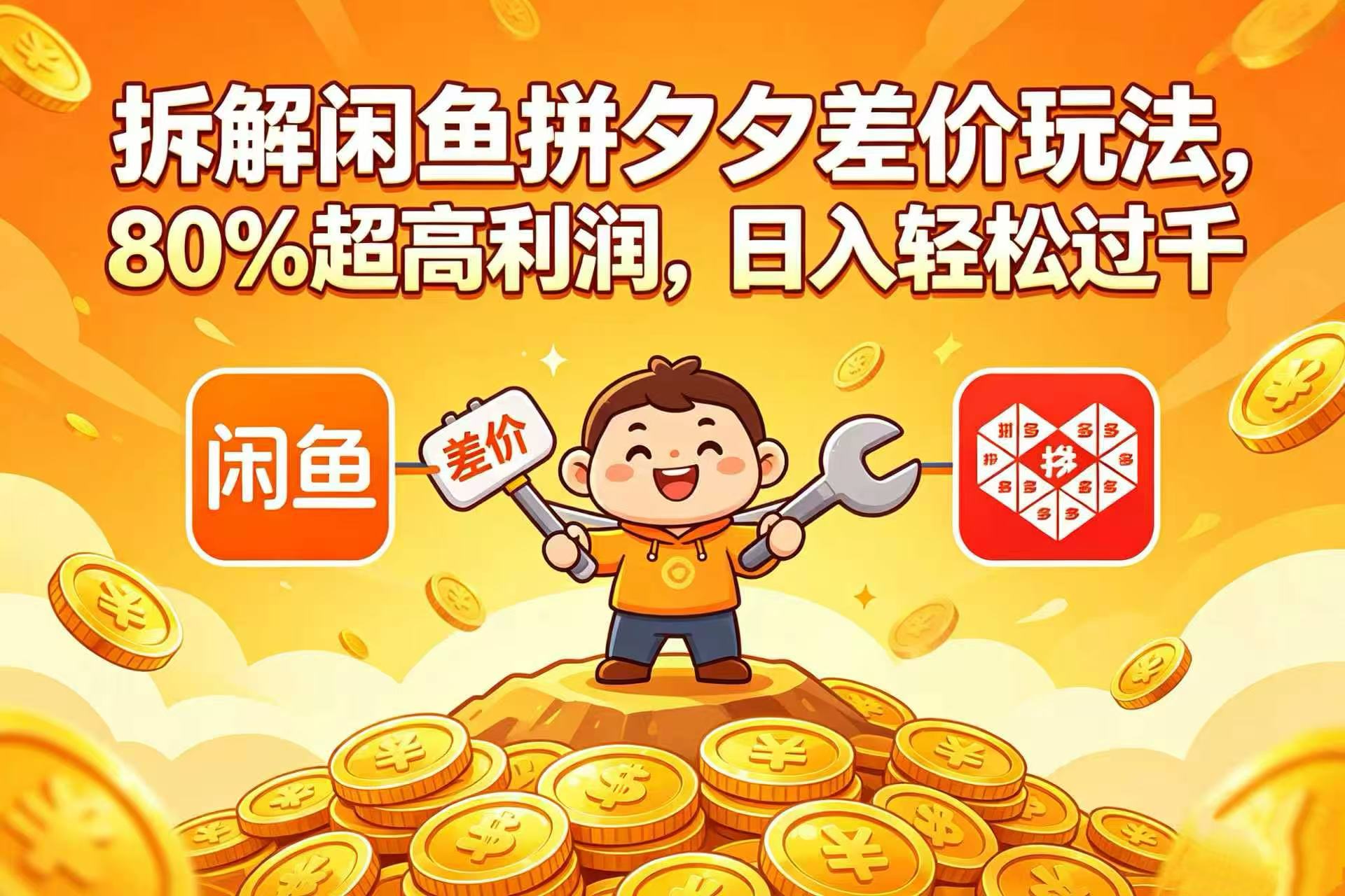 拆解闲鱼拼夕夕差价玩法，80% 超高利润，日入轻松过千汇创网-网创项目_汇创网_中创网_福缘网_冒泡网_网创项目平台汇创网