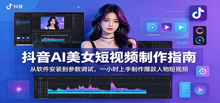 抖音AI美女短视频制作指南：从软件安装到参数调试，一小时上手制作爆款人物短视频汇创网-网创项目_汇创网_中创网_福缘网_冒泡网_网创项目平台汇创网
