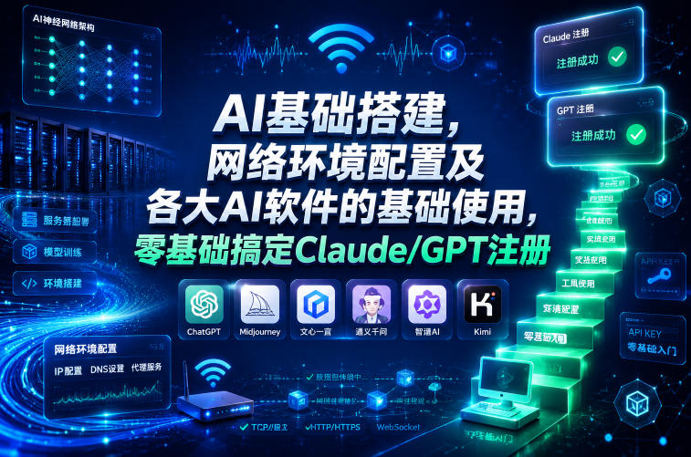 AI基础搭建,网络环境配置及各大AI软件的基础使用,零基础搞定Claude/GPT注册汇创网-网创项目_汇创网_中创网_福缘网_冒泡网_网创项目平台汇创网
