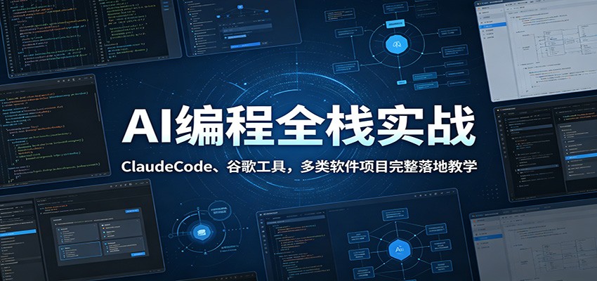 AI编程全栈实战:ClaudeCode、谷歌工具,多类软件项目完整落地教学汇创网-网创项目_汇创网_中创网_福缘网_冒泡网_网创项目平台汇创网