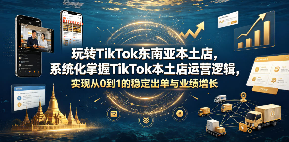 玩转TikTok东南亚本土店，系统化掌握TikTok本土店运营逻辑，实现从0到1的稳定出单与业绩增长汇创网-网创项目_汇创网_中创网_福缘网_冒泡网_网创项目平台汇创网