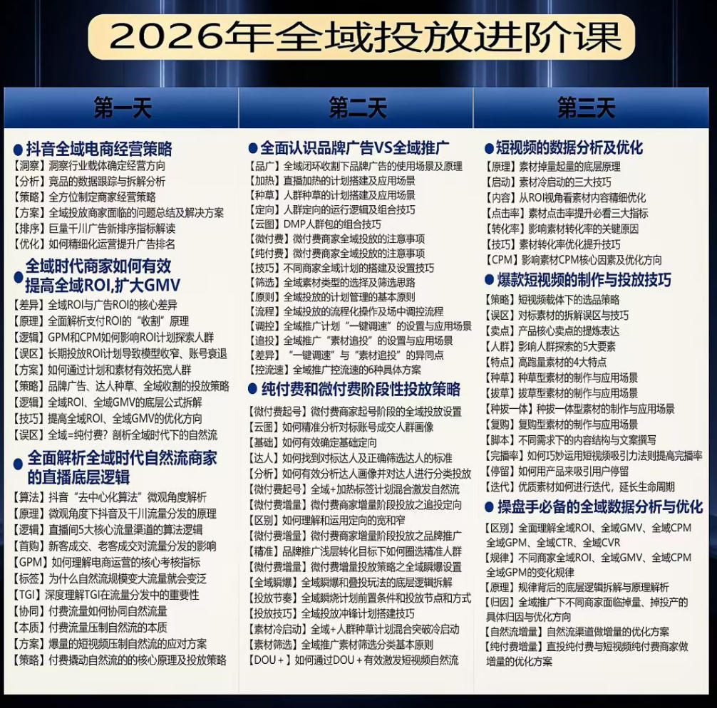 图片[2]汇创网-网创项目_汇创网_中创网_福缘网_冒泡网_网创项目平台千川扫地僧2026抖音全域投放进阶课，少走弯路·快速起量·掌控增长，6月12-14号杭州线下课汇创网-网创项目_汇创网_中创网_福缘网_冒泡网_网创项目平台汇创网