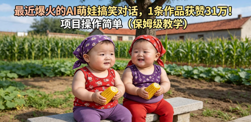 最近爆火的AI萌娃搞笑对话，1条作品获赞31W，项目操作简单（保姆级教学）汇创网-网创项目_汇创网_中创网_福缘网_冒泡网_网创项目平台汇创网