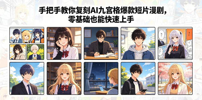 手把手教你复刻AI九宫格爆款短片漫剧,零基础也能快速上手汇创网-网创项目_汇创网_中创网_福缘网_冒泡网_网创项目平台汇创网
