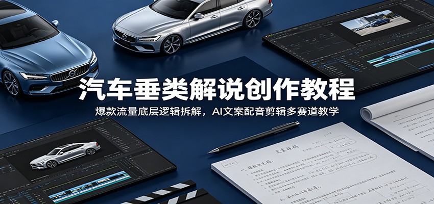 汽车垂类解说创作教程:爆款流量底层逻辑拆解,AI文案配音剪辑多赛道教学汇创网-网创项目_汇创网_中创网_福缘网_冒泡网_网创项目平台汇创网