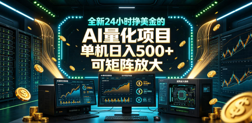 全新24小时挣美金的AI量化项目,单机日入500+,每天见收益,可矩阵放大【揭秘】汇创网-网创项目_汇创网_中创网_福缘网_冒泡网_网创项目平台汇创网