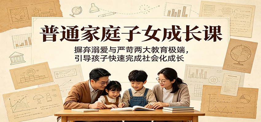 普通家庭子女成长课:摒弃溺爱与严苛两大教育极端,引导孩子快速完成社会化成长汇创网-网创项目_汇创网_中创网_福缘网_冒泡网_网创项目平台汇创网