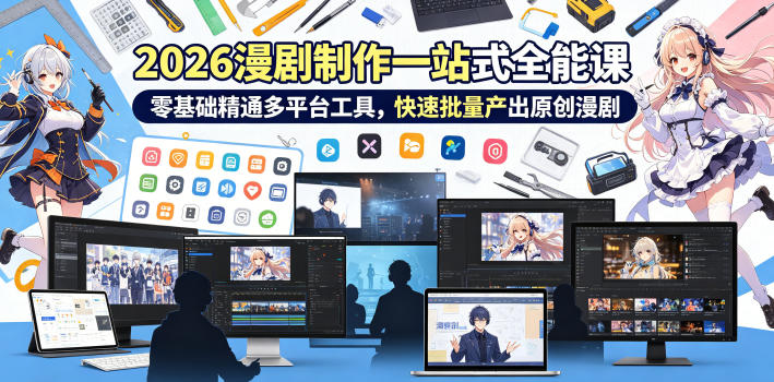 2026 AI漫剧制作一站式全能课，零基础精通多平台工具，快速批量产出原创漫剧汇创网-网创项目_汇创网_中创网_福缘网_冒泡网_网创项目平台汇创网
