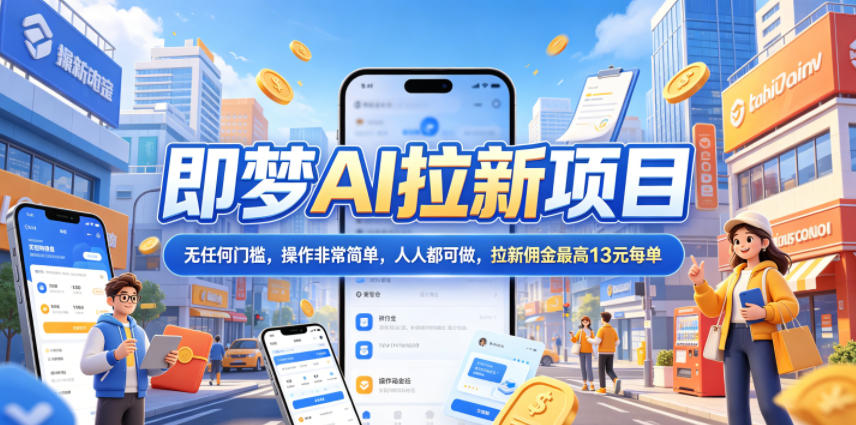2026年即梦AI拉新项目最新玩法,无任何门槛,操作非常简单,人人都可做,拉新佣金最高13米每单(更新6月24日)汇创网-网创项目_汇创网_中创网_福缘网_冒泡网_网创项目平台汇创网