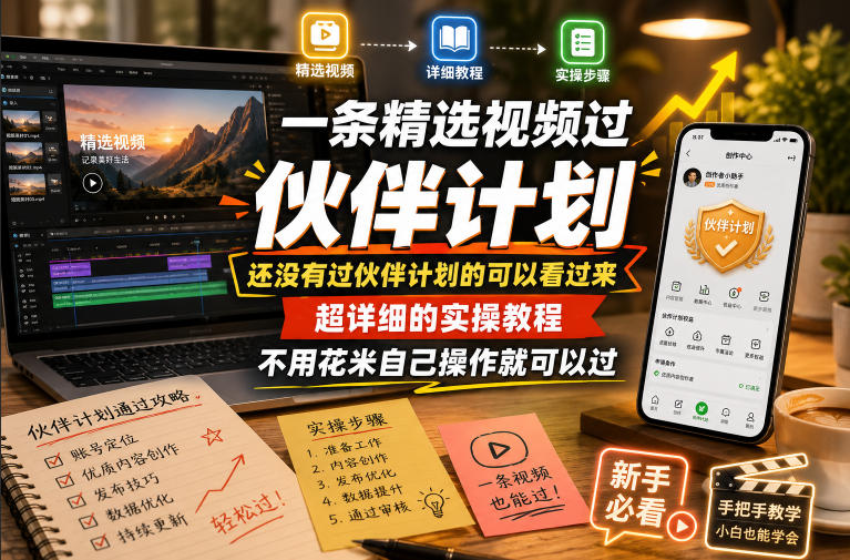 一条精选视频过伙伴计划,还没有过伙伴计划的可以看过来,超详细的实操教程,不用花米自己操作就可以过汇创网-网创项目_汇创网_中创网_福缘网_冒泡网_网创项目平台汇创网