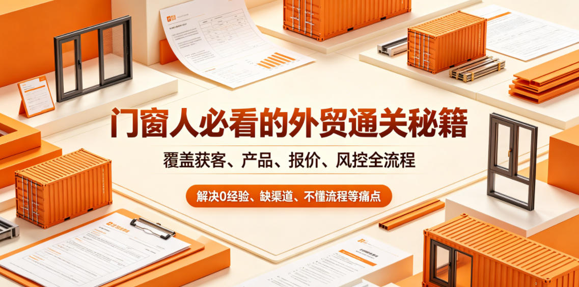 门窗人必看的外贸通关秘籍,块覆盖获客、产品、报价、风控全流程,解决0经验、缺渠道、不懂流程等痛点汇创网-网创项目_汇创网_中创网_福缘网_冒泡网_网创项目平台汇创网