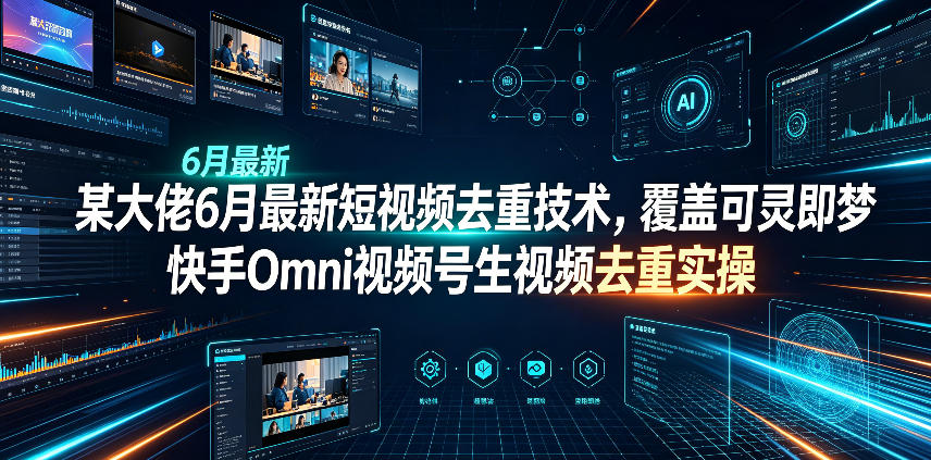 某大佬6月最新短视频去重技术,覆盖可灵即梦快手Omni视频号生视频去重实操汇创网-网创项目_汇创网_中创网_福缘网_冒泡网_网创项目平台汇创网