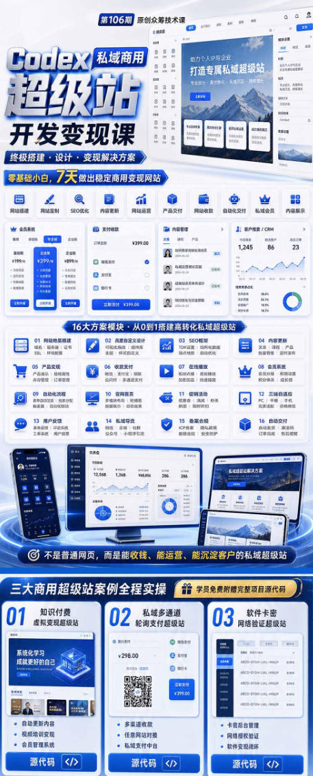 图片[2]汇创网-网创项目_汇创网_中创网_福缘网_冒泡网_网创项目平台Codex私域商用超级站Ai开发变现课，7天带你从零基础到能自己动手做出能收钱、能运营、能沉淀客户的私域超级站汇创网-网创项目_汇创网_中创网_福缘网_冒泡网_网创项目平台汇创网