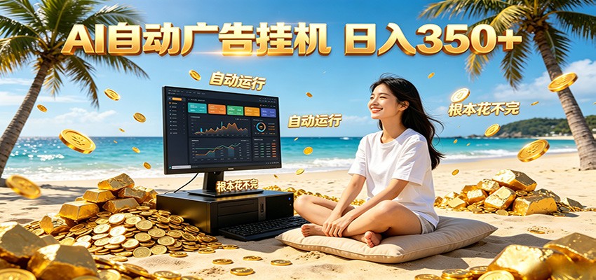 AI自动广告挂机 日入350+ 真正做到躺赚式变现,根本花不完!汇创网-网创项目_汇创网_中创网_福缘网_冒泡网_网创项目平台汇创网