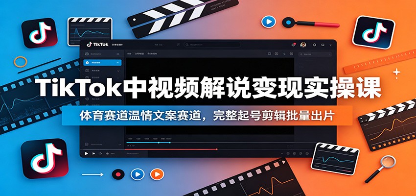 TikTok中视频解说变现实操课：体育赛道温情文案赛道，完整起号剪辑批量出片汇创网-网创项目_汇创网_中创网_福缘网_冒泡网_网创项目平台汇创网