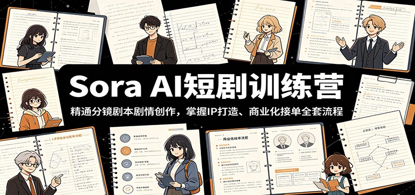 Sora AI短剧训练营:精通分镜剧本剧情创作,掌握IP打造、商业化接单全套流程汇创网-网创项目_汇创网_中创网_福缘网_冒泡网_网创项目平台汇创网