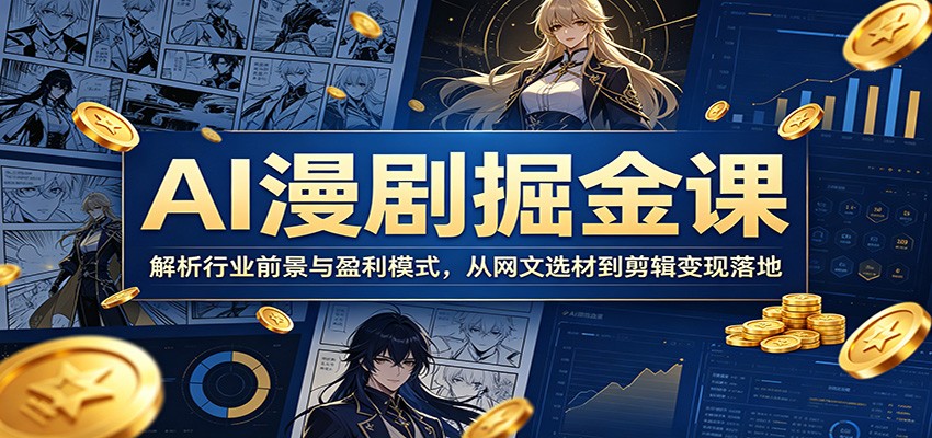 AI漫剧掘金课：解析行业前景与盈利模式，从网文选材到剪辑变现落地汇创网-网创项目_汇创网_中创网_福缘网_冒泡网_网创项目平台汇创网
