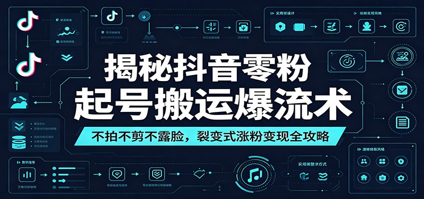 揭秘抖音零粉起号搬运爆流术:不拍不剪不露脸,裂变式涨粉变现全攻略汇创网-网创项目_汇创网_中创网_福缘网_冒泡网_网创项目平台汇创网